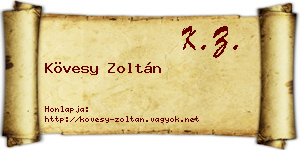 Kövesy Zoltán névjegykártya