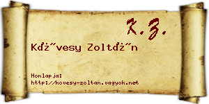 Kövesy Zoltán névjegykártya